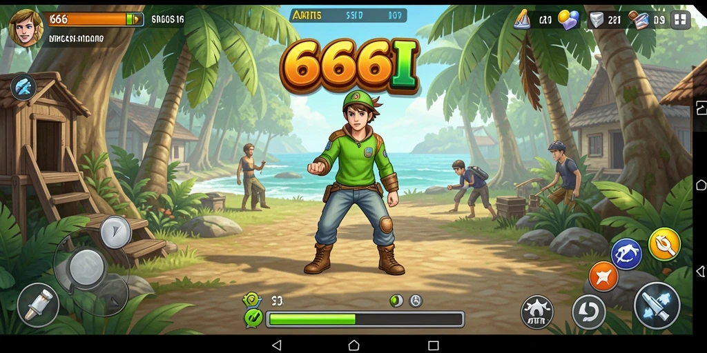 Tampilan gameplay <strong>666I</strong> yang futuristik dan kreatif.