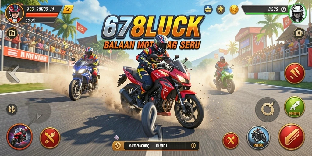 Gameplay menegangkan di 678LUCK dengan balapan motor seru.