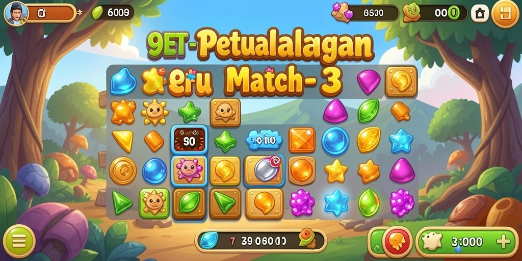 Tangkapan layar gameplay <strong>9ET</strong> menampilkan momen seru saat mencocokkan objek.