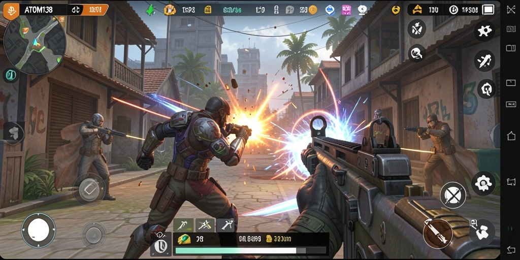 Tampilan menarik dari gameplay TPS ATOM138 yang mendebarkan.