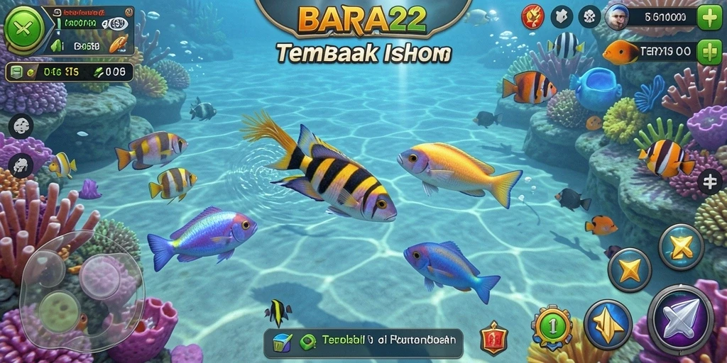 Screenshot BARA22 menampilkan keseruan gameplay Tembak Ikan.