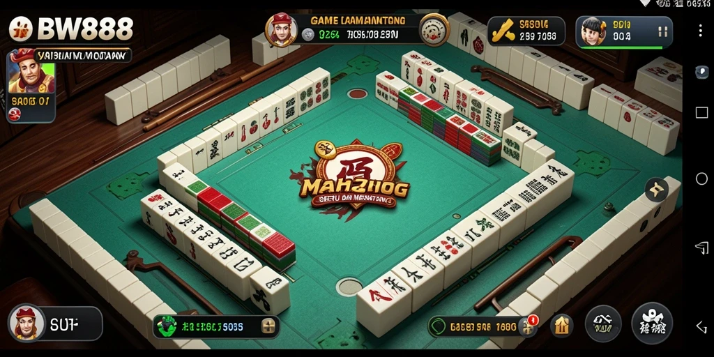 Screenshot utama BW888 menampilkan gameplay Mahjong yang mendebarkan.