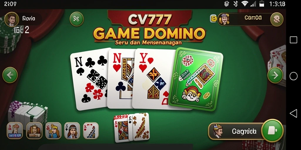 Screenshot game menampilkan gameplay Domino yang seru dan interaktif.