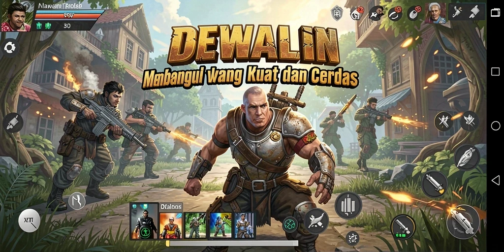 Screenshot DEWALIN menampilkan taktik pertempuran yang intens dan mendebarkan.