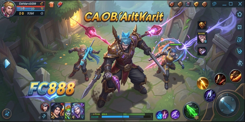 Tangkapan layar dari gameplay seru di FC888 yang menunjukkan pertarungan tim.