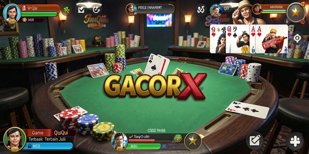 Screenshot gameplay GACORX menampilkan keseruan bermain QiuQiu.