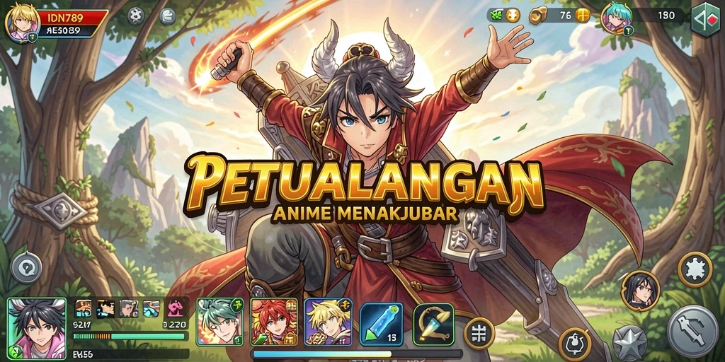 Tampilan menarik dari karakter dan dunia dalam IDN789.