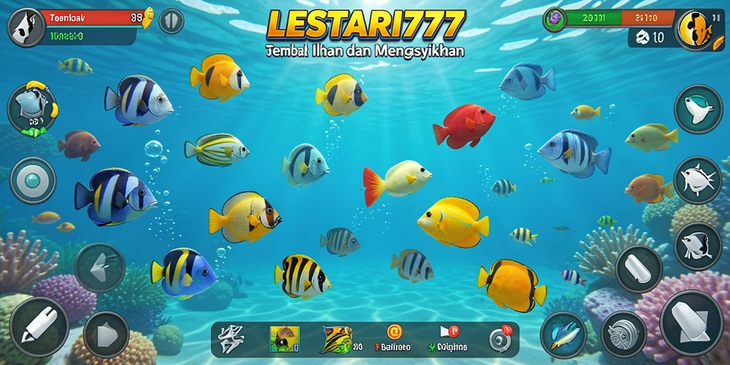Tampilan gameplay menarik dari LESTARI777 dalam aksi Tembak Ikan.