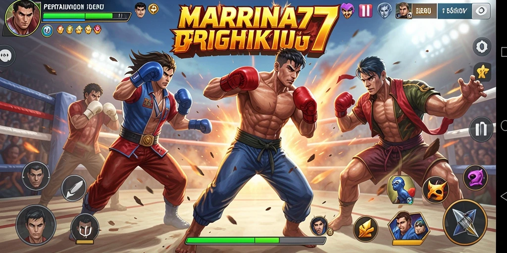 Screenshot MARINA77 menampilkan pertarungan mendebarkan dengan karakter beraksi.