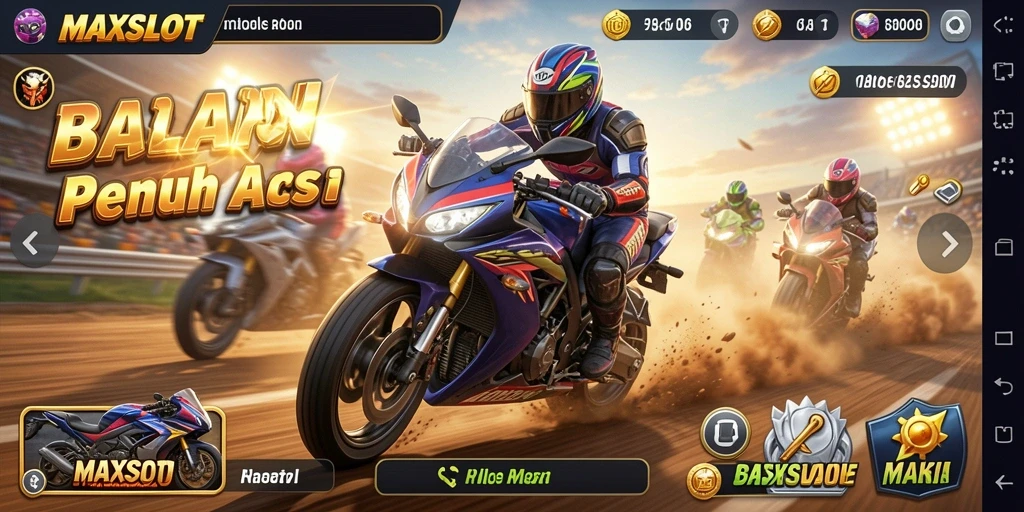 Gameplay seru balapan motor di MAXSLOT.