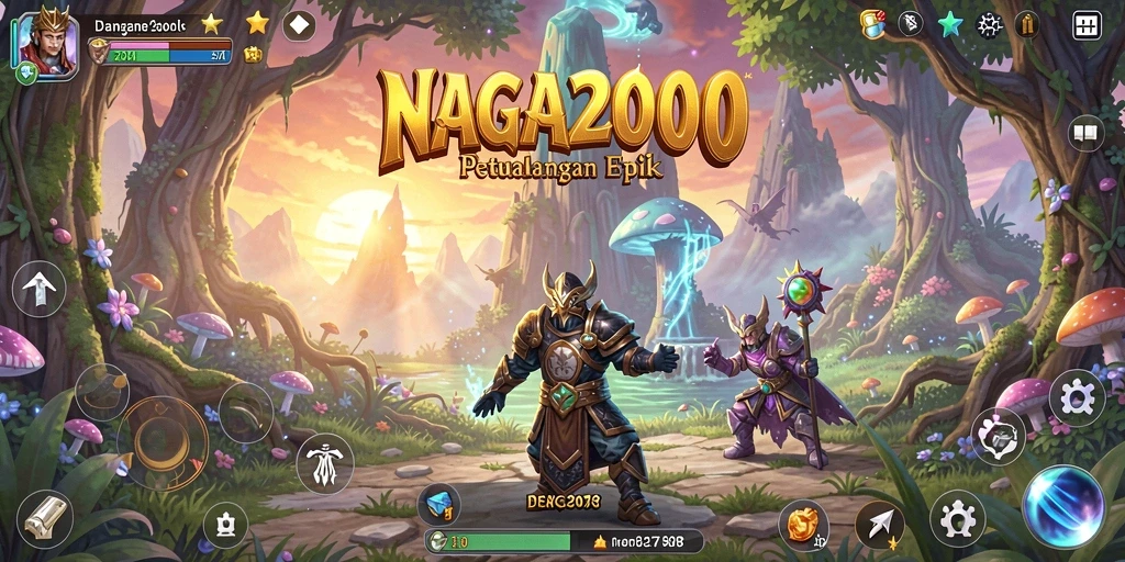 Tampilan gameplay NAGA2000 yang mendebarkan dengan aksi RPG.