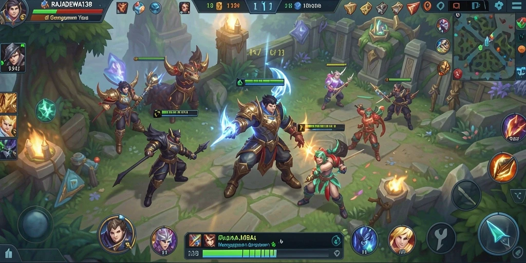 Tampilan gameplay epic dalam RAJADEWA138 yang penuh aksi.