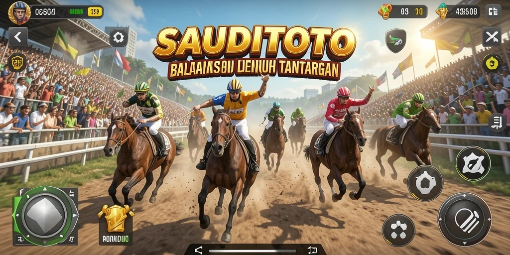 Tangkapan layar gameplay SAUDITOTO dengan aksi balapan yang mendebarkan.