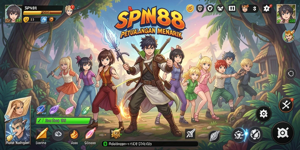Tampilan gameplay SPN88 yang menampilkan karakter anime dalam aksi seru.