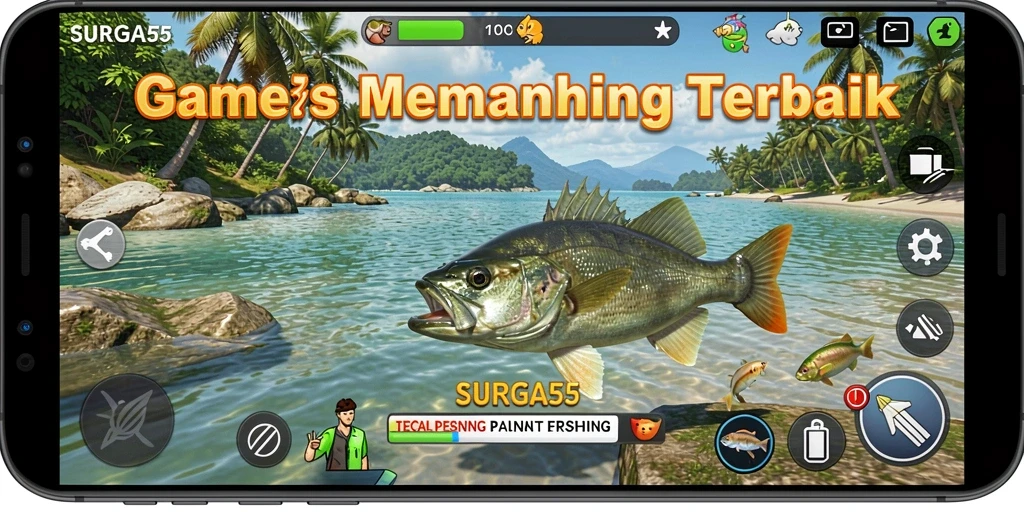 Tampilan gameplay menarik dari SURGA55 yang menawarkan pengalaman memancing yang seru.