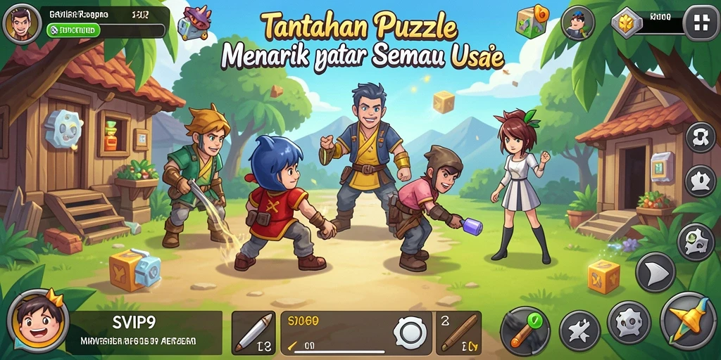 Tampilan gameplay seru dari SVIP9 dengan berbagai puzzle menarik.